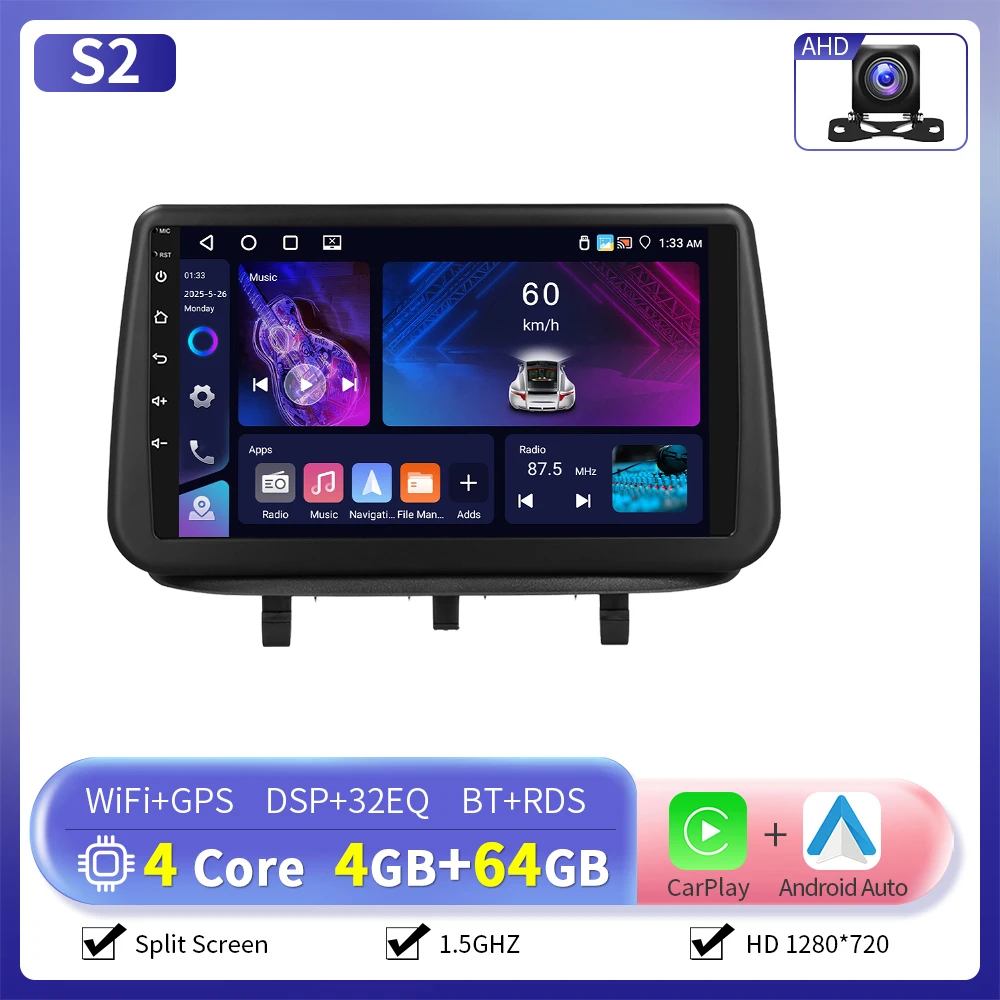 Camecho 6 + 128G 8core Autoradio GPS Stereo Voor Opel MERIVA 2010-2014 Multimedia Speler Draadloze Carplay Android Auto Wifi 4G Netto - afbeelding 1