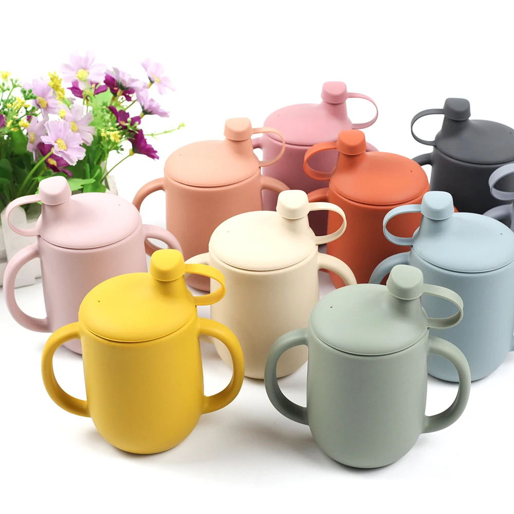 

pc Silicone Training Cup Sippy Cup With Straw, Spill Proof And Non-Slip Handles, NO BPA, Unbreakable, Trainer Cup For Babies Tod