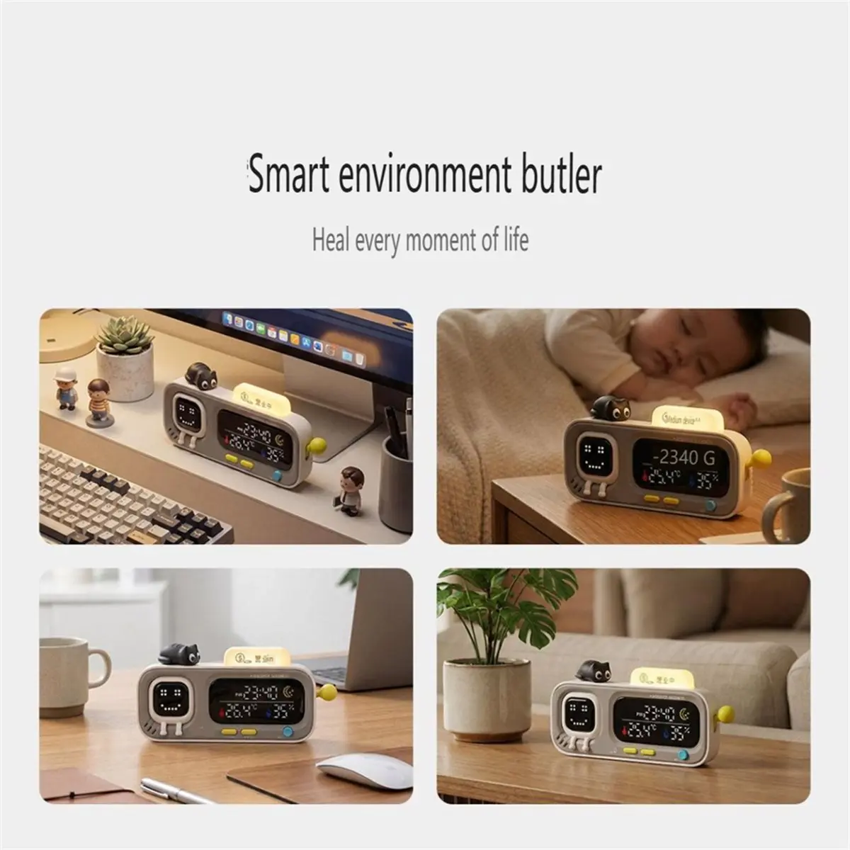 Best sales 2026 Smart Temperature and Humidity Clock TH3 Sensor Electric Digital Hygrometer Weather Station Smart Fun Reminder