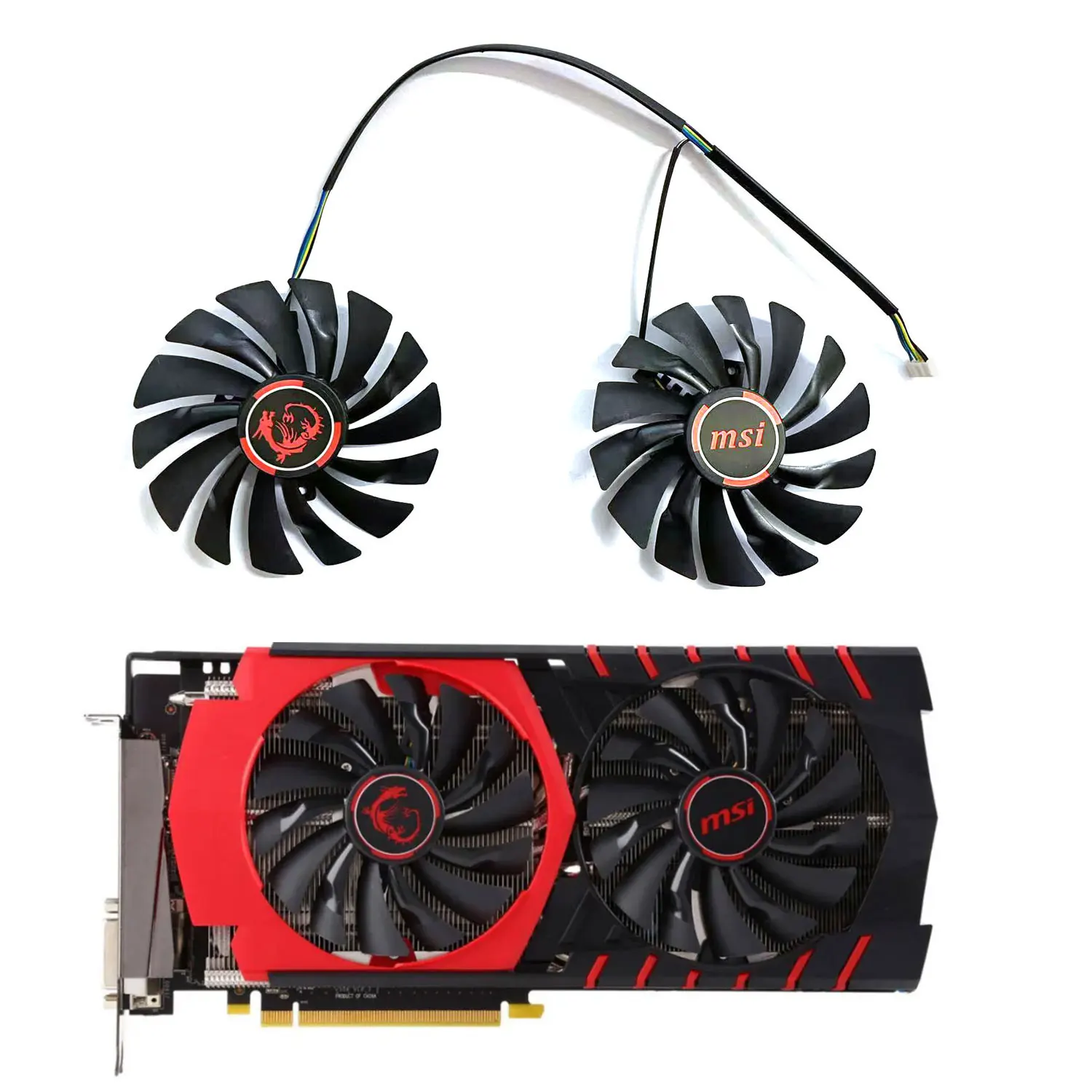 New 95MM 4PIN PLD10010S12HH R9 380 390 GPU Fan for MSI Radeon R9 380 90 R7 370 RX 470 Graphics Card