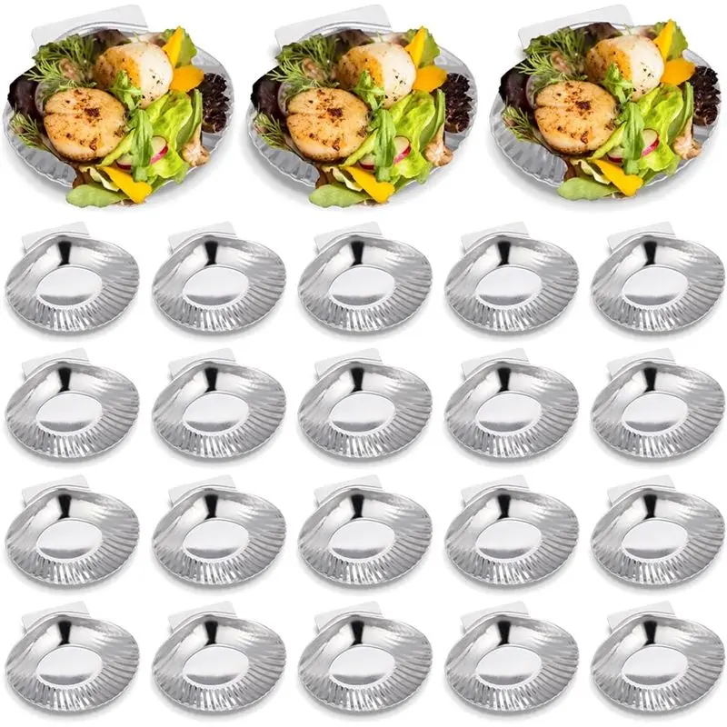 Desired-Reusable Stainless Steel Grills 24 Pieces For Make Oysters Baked Clams Clam Scallop Shell Grillable All-Purpose Seafood
