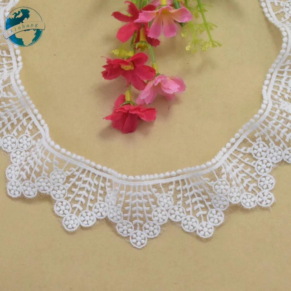 4.5cm Width Cotton Embroidery Lace Edges French Ribbon Lace Fabric Guipure Diy Trims Dress Lace Wedding Sewing Accessories#3028