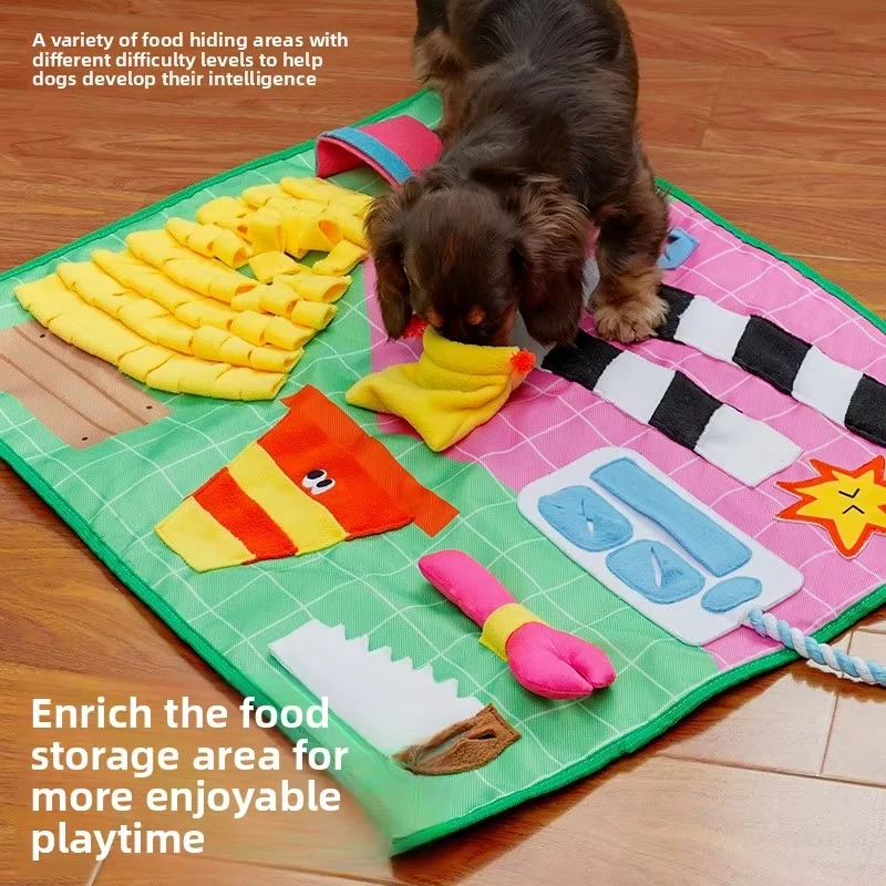 Interactive Dog Puzzle Snuffle Mat — Polyester Foraging Feeding Toy for Slow Feeding & Boredom Relief