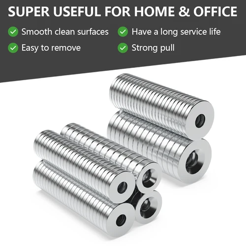 Imagen 2 del producto Imán de neodimio súper fuerte N35 30x5-6 redondo con agujeros NdfeB imanes magnéticos permanentes potentes imanes para refrigerador