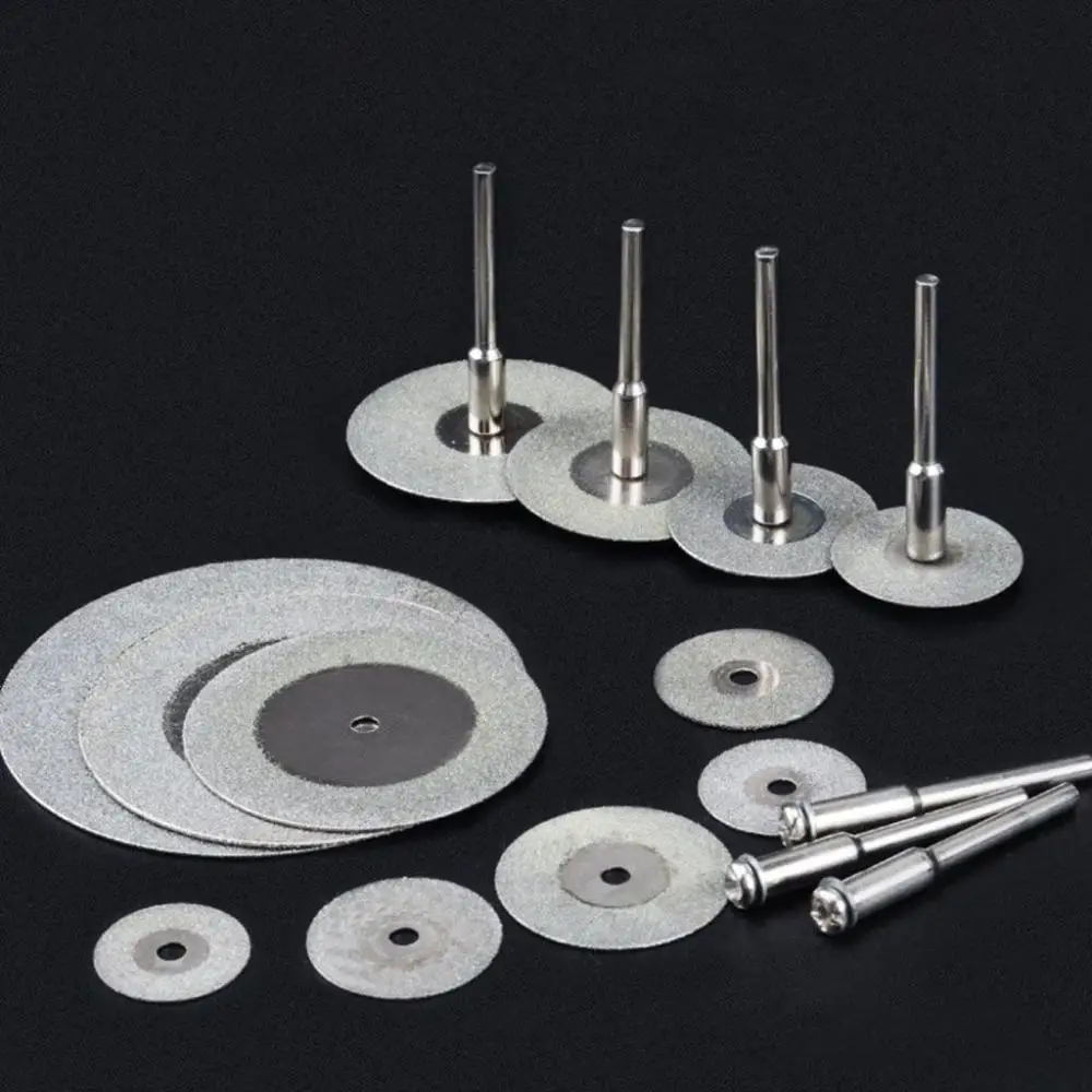 10pcs/set Abrasive Grinding Wheel Mini Diamond Saw Rotary Tool Cutting Disc Kit Diamond Cutting Disc