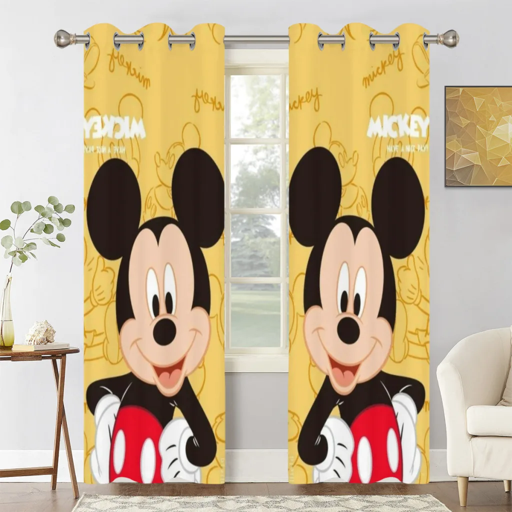 

Mikey Mouse 2 PC Blackout Windows Curtain for Living Room Bedroom Bathroom Curtains