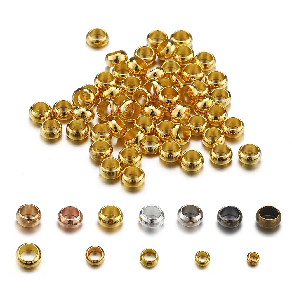 New 500pcs Multi-colour Fastener Crimp Beads End Beads Metal Ball Stopper Spacer Bead for Jewelry Making DIY Findings Wholesale