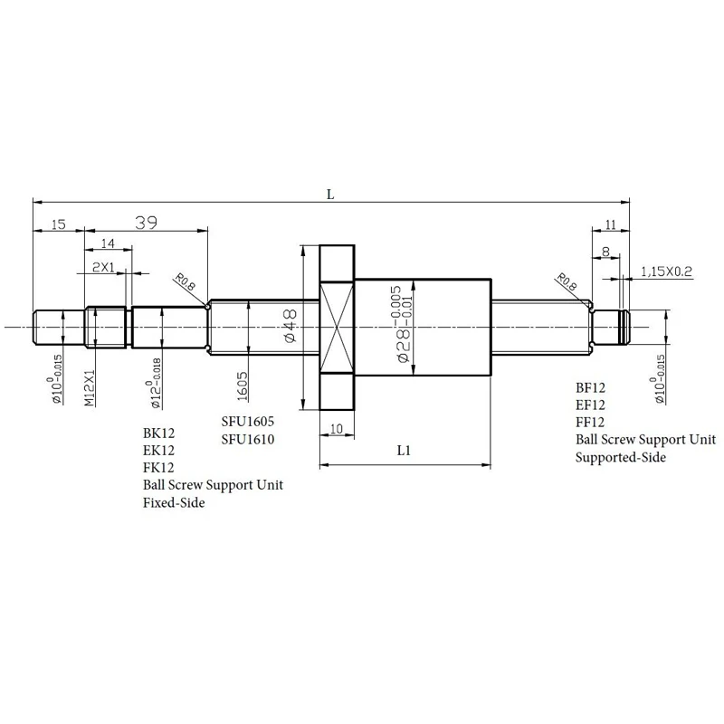 Imagem -06 - Guias Lineares Quadrados Trilho 2conjunto Hgr20 Bloco Hgh20ca Sfu1605 Bola Parafuso mm Bkbf12 Porca Habitação Atuador Linear Cnc