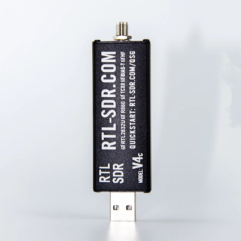 SDR-V4c USB SDR Receiver 500kHz-1.7GHz RTL2832U R860 TCXO Bias-T HF, Magnetic Antenna 3m Cable + USB-C Adapter