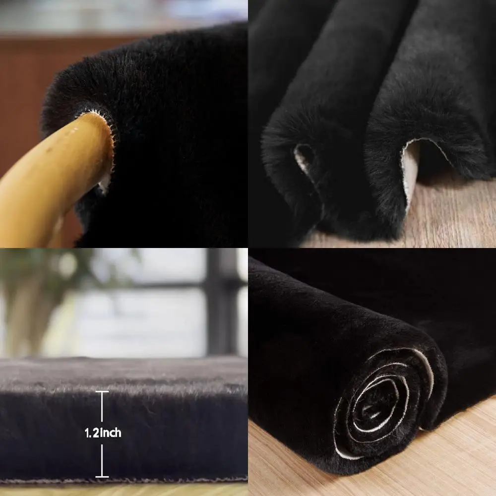 

Luxury Shag Area Rug, Washable Faux Rabbit Fur, Perfect for Bedroom, Living Room, Hallway, Teen Rooms, and Nurseries, 2x6