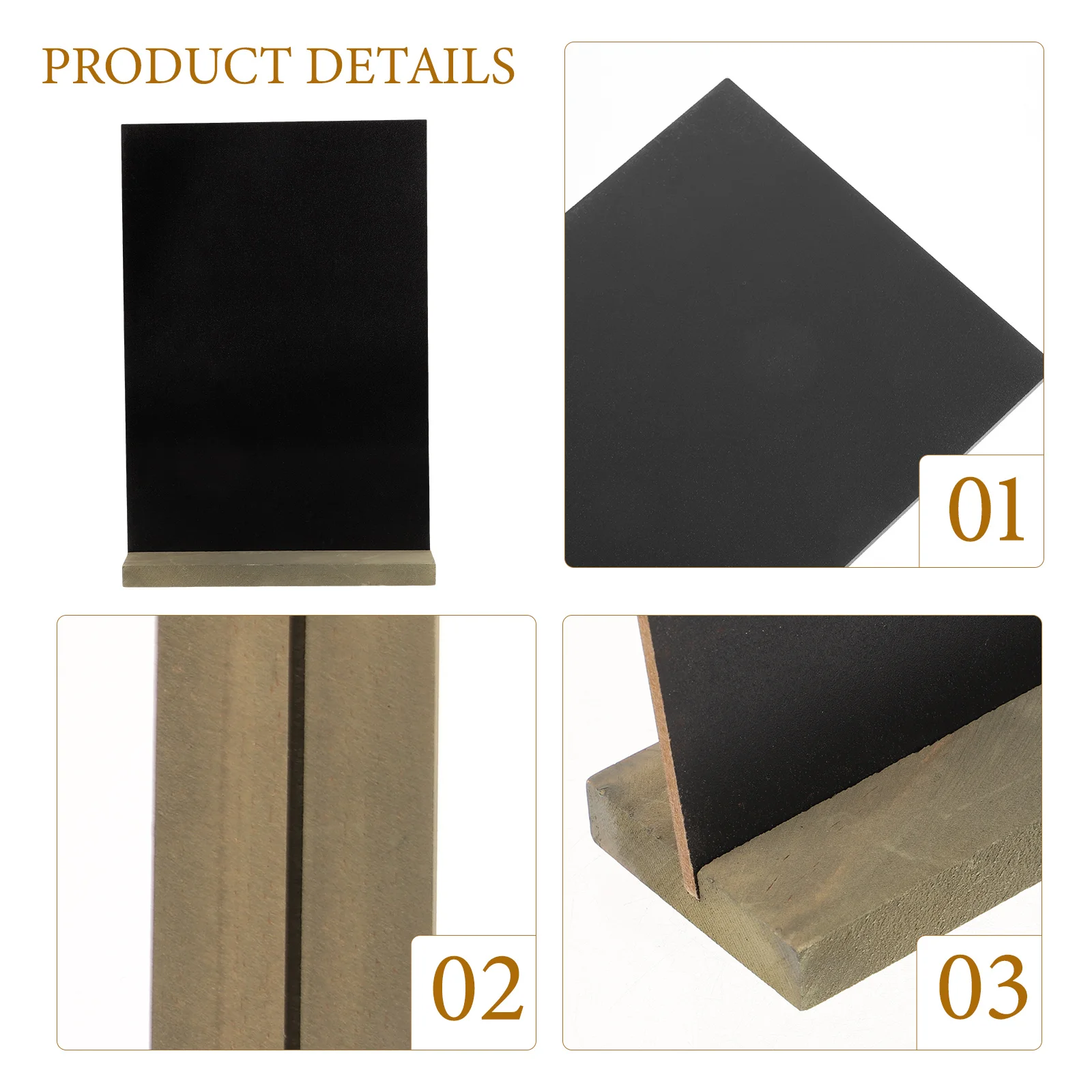

3pcs Mini Blackboard Small Chalkboard Sign Vertical Wood Signs for Food Double Sided Letter Board Desk Home Store Classroom