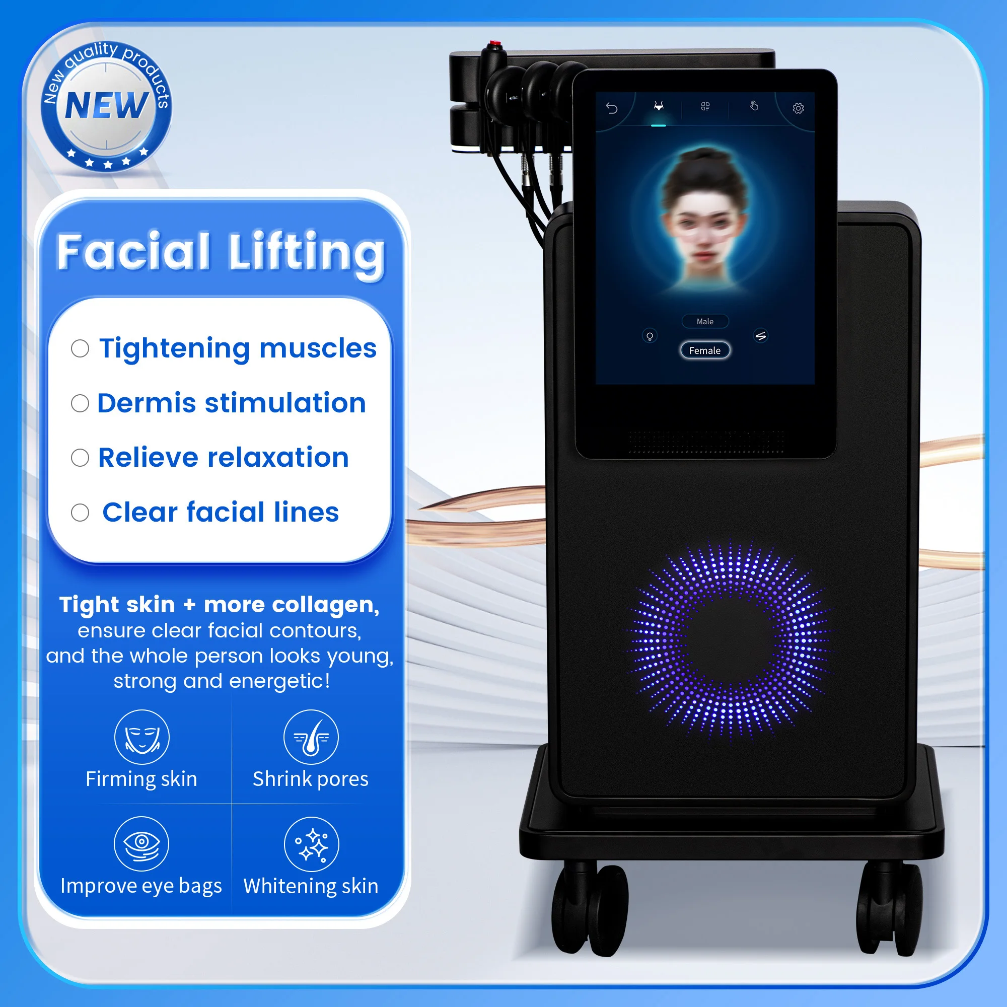 MYoslim Machine PE-FACE NEW Painlss RF Heat Energy Output And Strong Pulsed Magnetic Non-invasiveFace Lift wrinkle