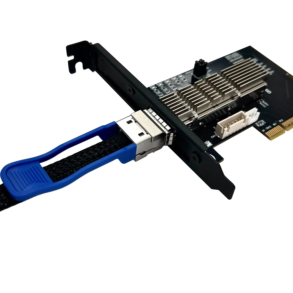 1M 400Gbps QSFP-DD-DAC PCIe 3.0 X8 Riser Extension Kit PCIe x8 to QSFP-DD Adapter Card for ITX SFF Case External Graphics Card