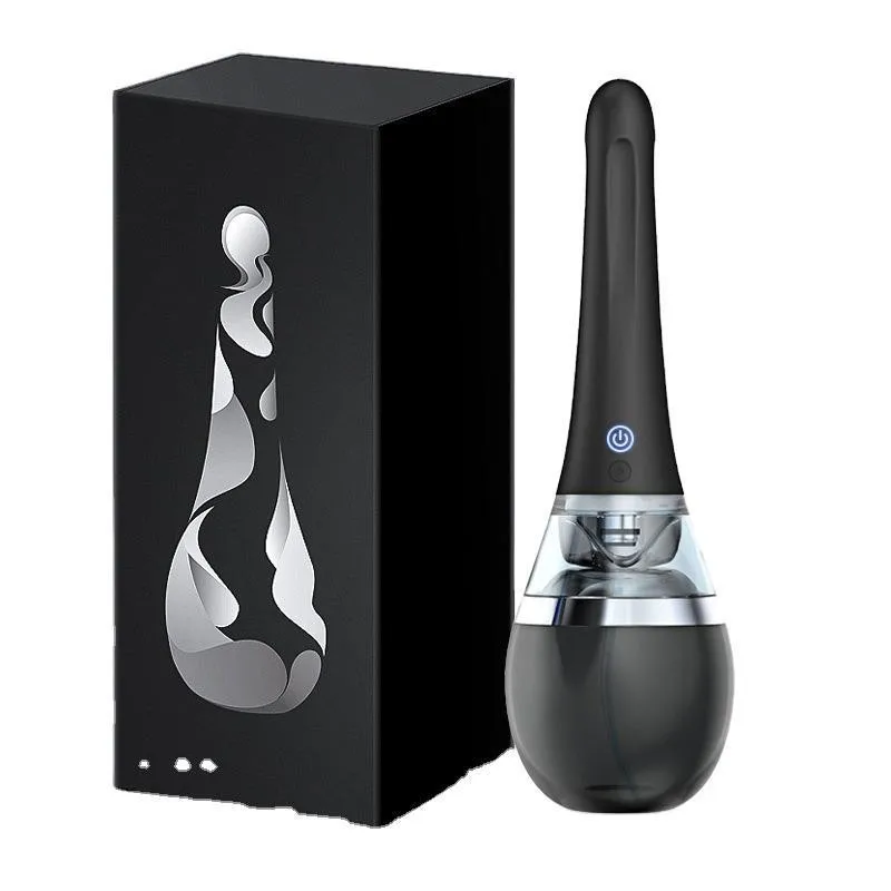 USB Rechargeable Anal Douche Enema Cleaner, 5-Hole Nozzle, 3 Water Flow Levels, Portable Personal Irrigator for Deep Cleaning