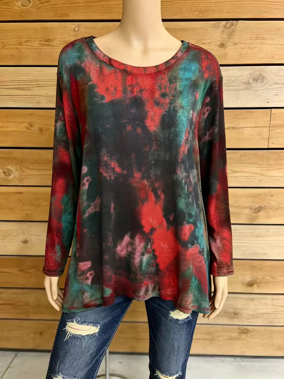 Women's Long-Sleeved Round Neck T-Shirt