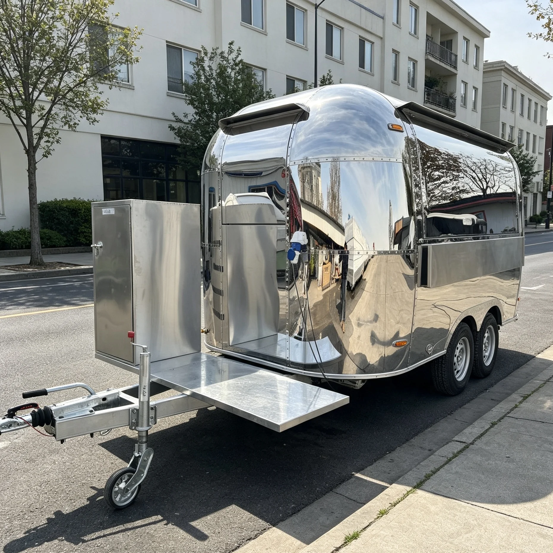 Modern Fully Equipped Kitchen Pizza Coffee Ice Cream BBQ Crepes Food Trailer Portable Food Truck