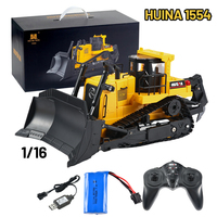 HUINA 1554 1/16 2.4G Remote Control Bulldozer Strong Power Simulation Modeling Lighting Sound Effect Kid Adult Engineering Toy