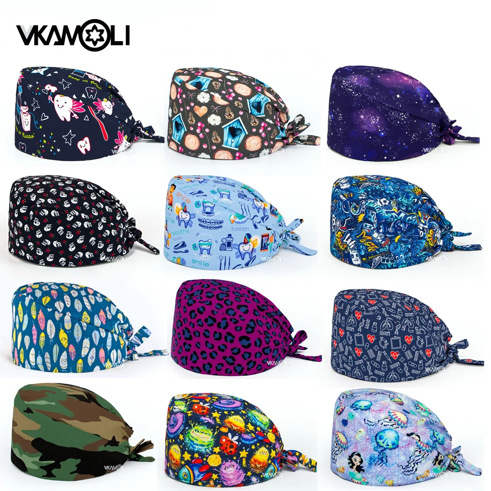 Nuovo Arrivo di Alta Qualità scrub Cappellini il lavoro di laboratorio cappelli regolabile Sezione Elastica Cappellini Scrub cappelli Delle Donne degli uomini Cappelli di toelettatura Animali Da Compagnia cappelli