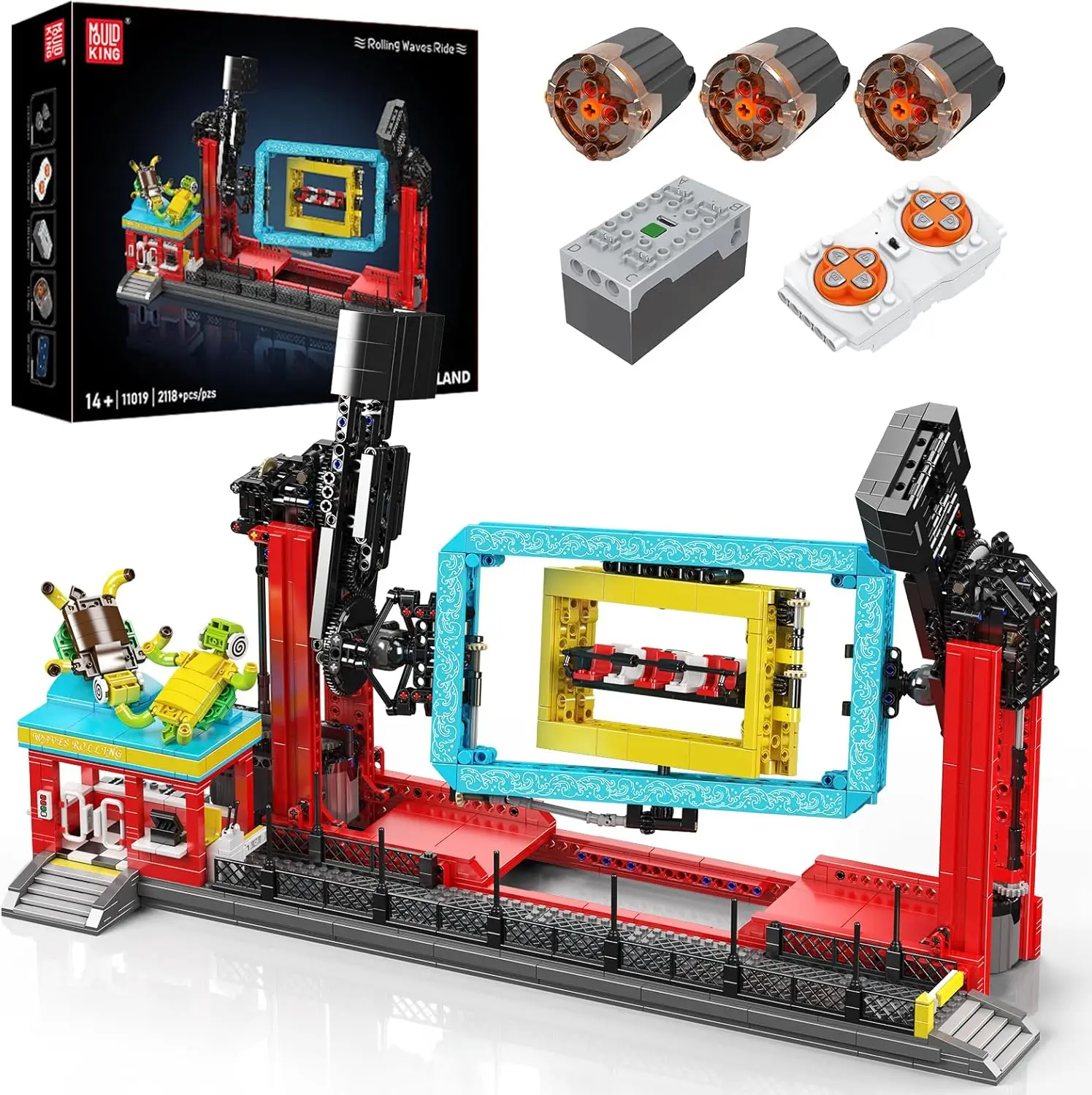 

MOLD KING 11019 игрушки для парка развлечений, подвижные волны, строительные блоки, идеальный подарок на день рождения для детей и взрослых