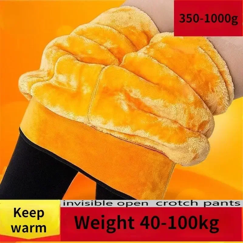 Vô Hình Mở Chỗ Quần Mùa Đông Trang-Lót Dày Plus Kích Thước Cỡ Cashmere Quần Legging Cặp Đôi Có Niên Đại Giới Tính Giá Rẻ lĩnh Vực