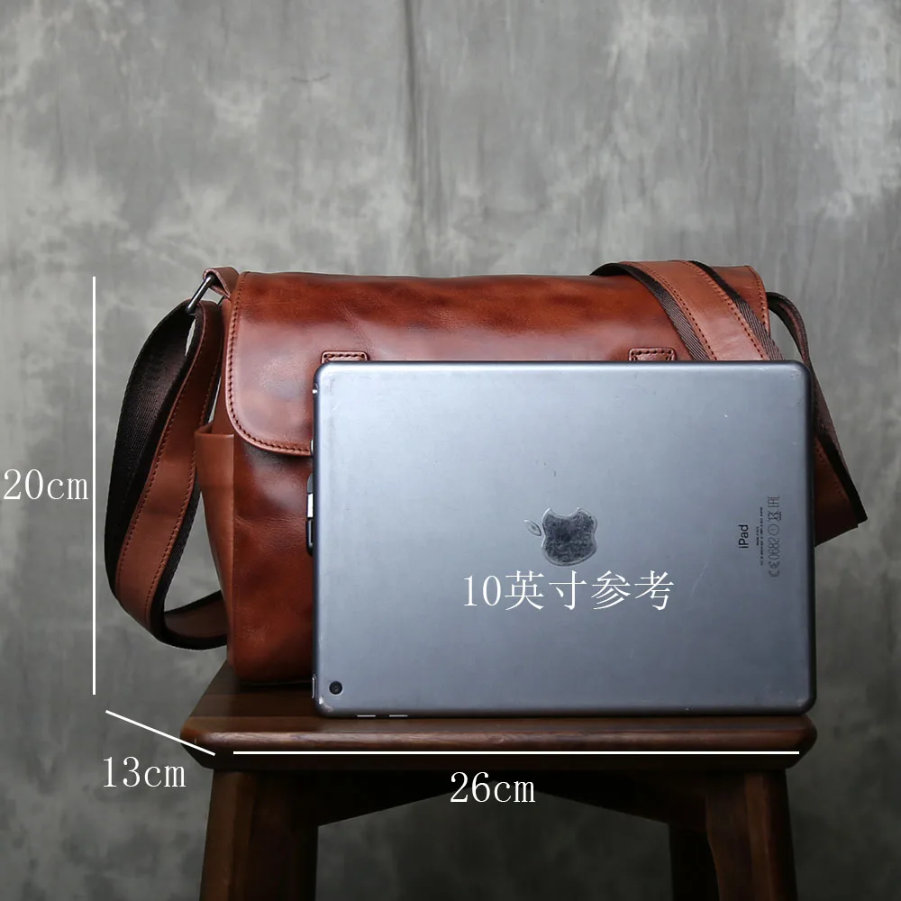 حقائب جلدية للرجال جلد البقر الأصلي حقيبة كتف مفردة حقيبة كروسبودي حقيبة يد كاجوال عصرية حقيبة كامبريدج حقيبة بريد ريترو عصرية #6