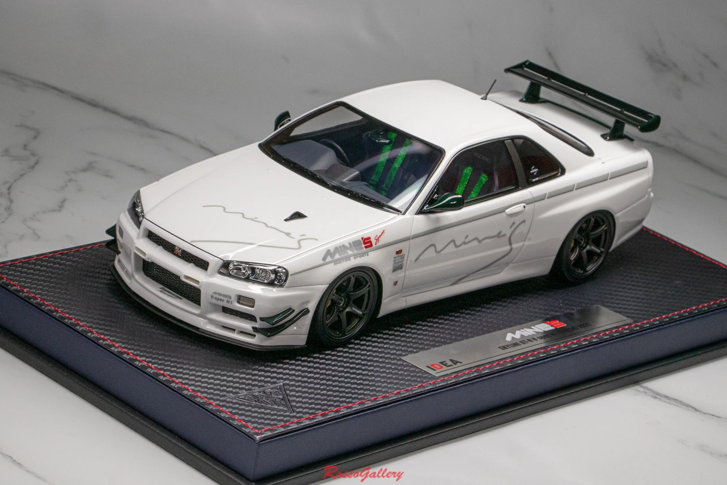 MAKE UP 1:18 Mine\'s Skyline GTR R34 V-spec N1 2021 JDM Simulation Limited Edition Resin Metal Static Car Model Toy Gift