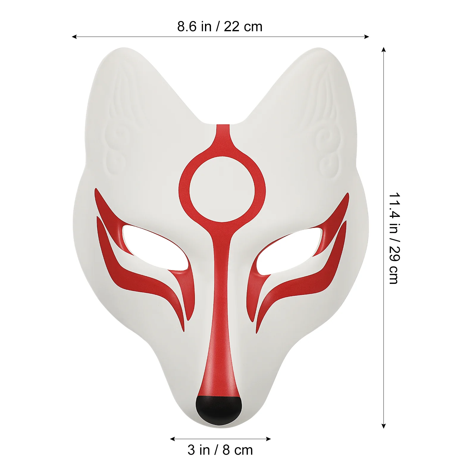 Masque de Costume MasTim Ade pour Adultes, Accessoire de ixde Renard Japonais, Carnaval d'Halloween