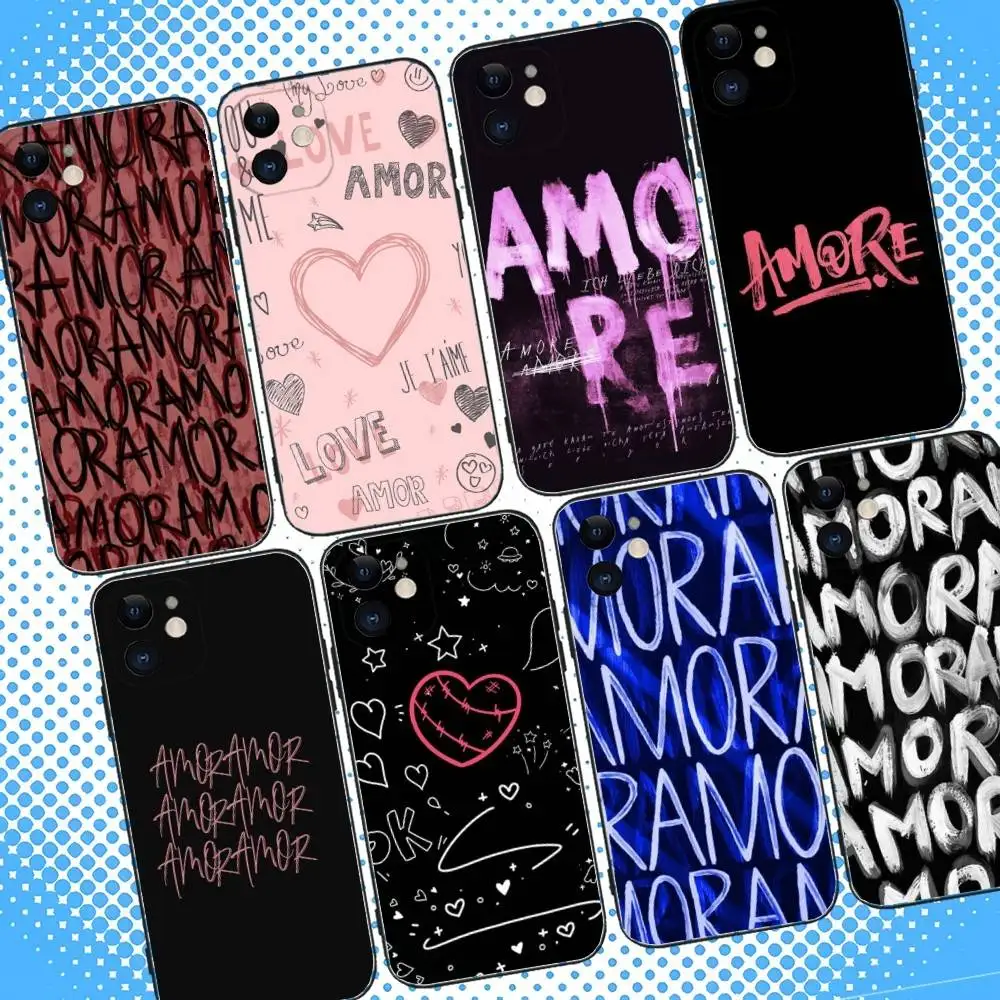 

AMOR This is Love Phone Case For iPhone 17,16,15,14,13,12,11,Pro,Max,Plus,Air,X,XS,XR,SE,8,7,Mini,Soft Black Case