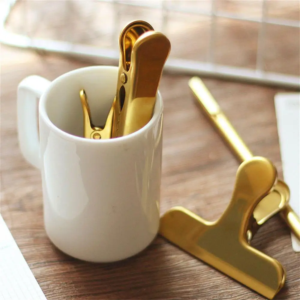 2PCS Paper Folder Rugged And Durable Exquisite And Practical Stainless Steel Independent Packaging Home Storage Bill Folder