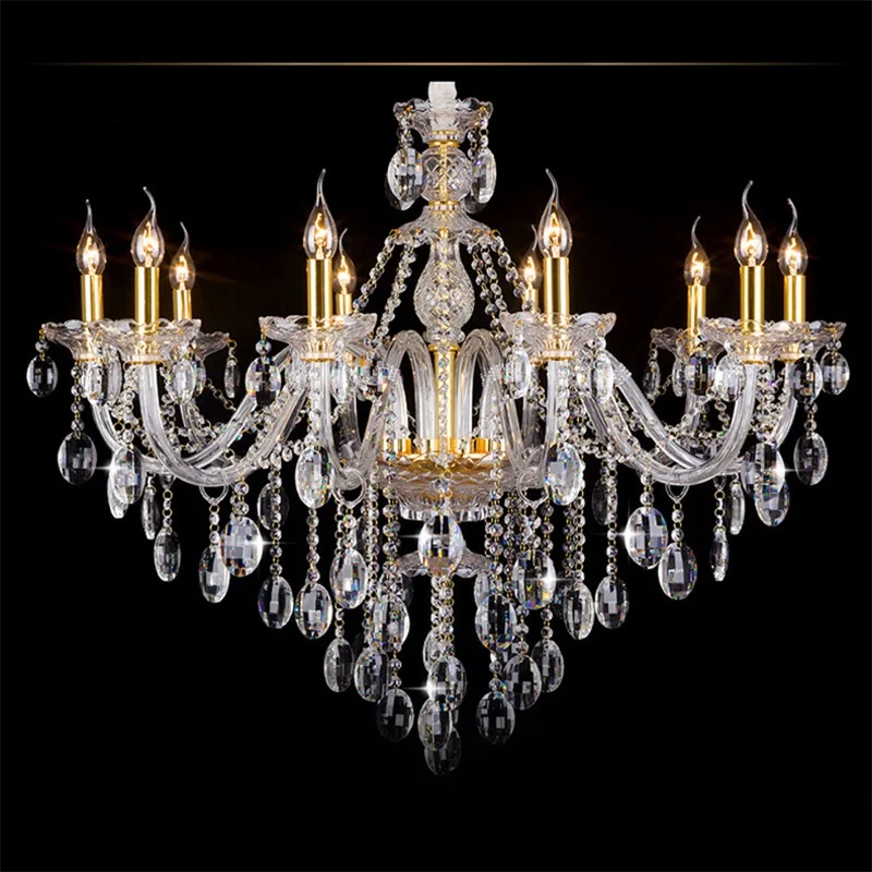 Imagem -03 - Anita Cristal Chandelier Lâmpada Estilo Europeu Pendurado Led Vela Pingente Luz Luminárias Decorativas para Casa Sala