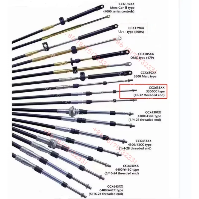 

STLF Universal 33C Outboard Control Cables Strong Marine Throttle Cable for Boat Throttle Control Marine Supplies