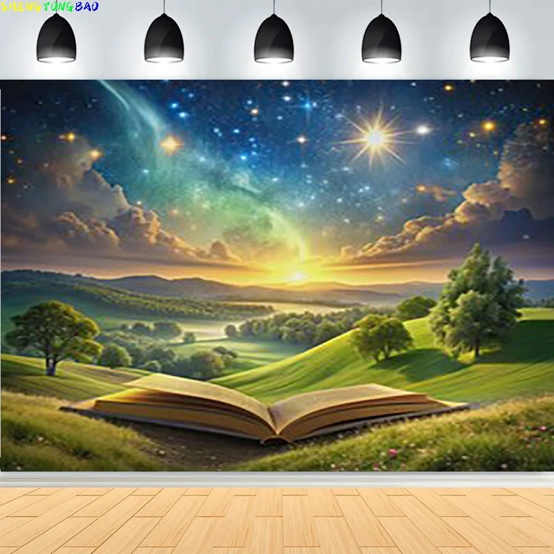 Fairy Tale Mystic Medieval Castle Photography Backdrops Props Landscape Witch Magical Book Fantassy World Forest Background MA02