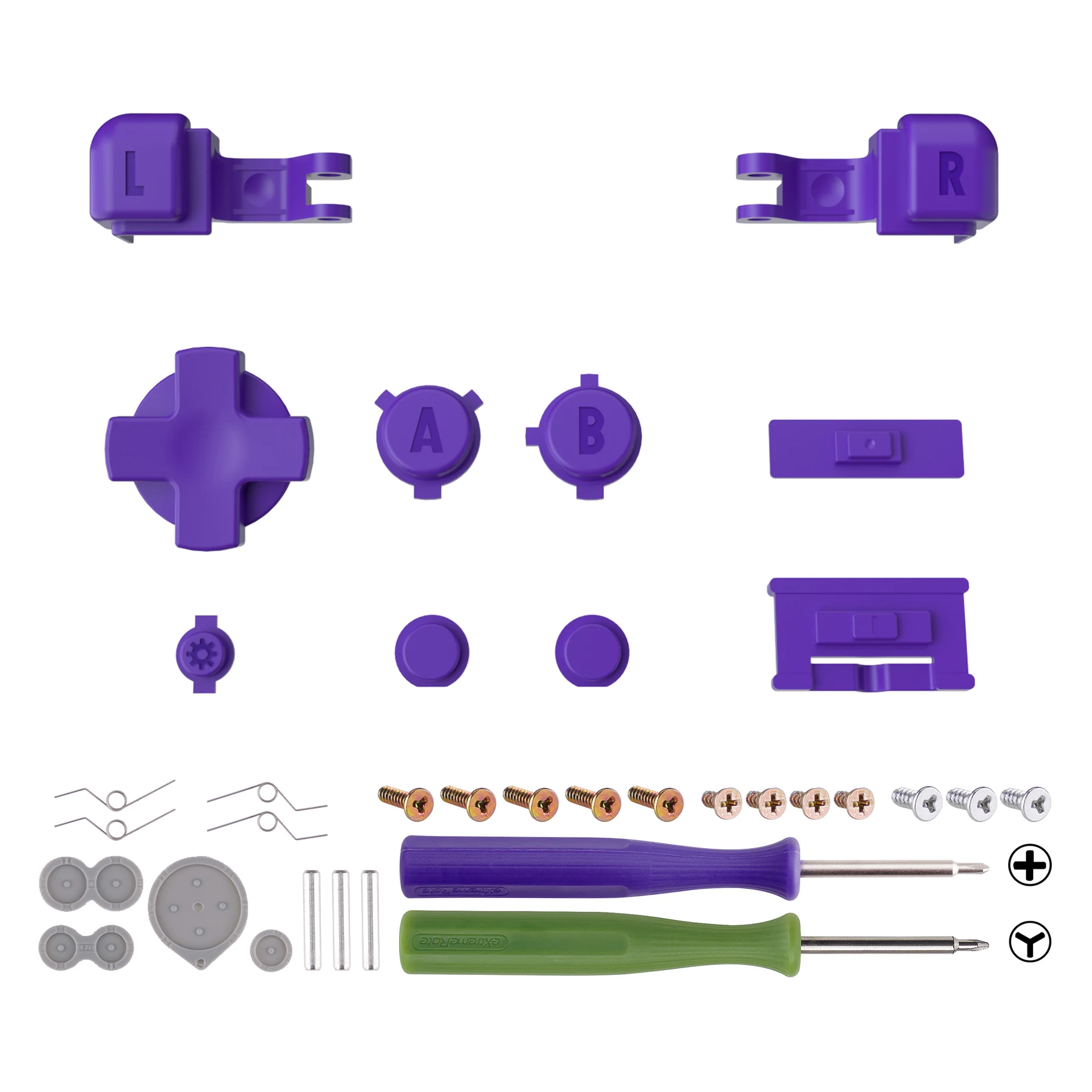 eXtremeRate Full Set Buttons for Gameboy Advance SP, A B L R Button Power On Off Volume Button D-pad Key for GBA SP Console