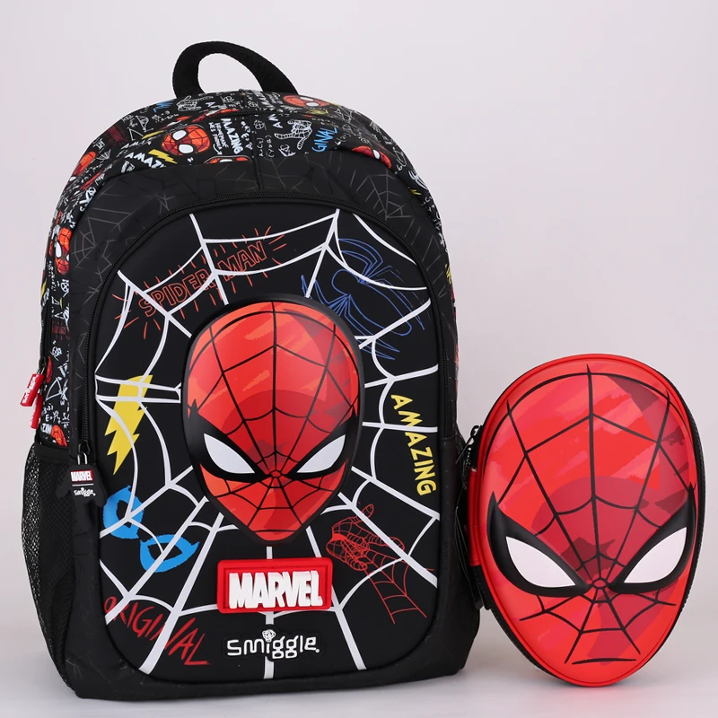 Australia Smiggle Marvel Spider-Man Spiderman Boys Backpack Student Backpack Water Cup Lunch Bag Pen Box Children\'s gift