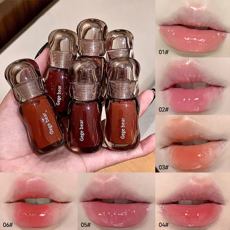 Gege Bear Crystal Gloss Lip Tint — Autumn/Winter Hydrating Formula, Mirror-Gloss Finish, Youthful Plumping Effect