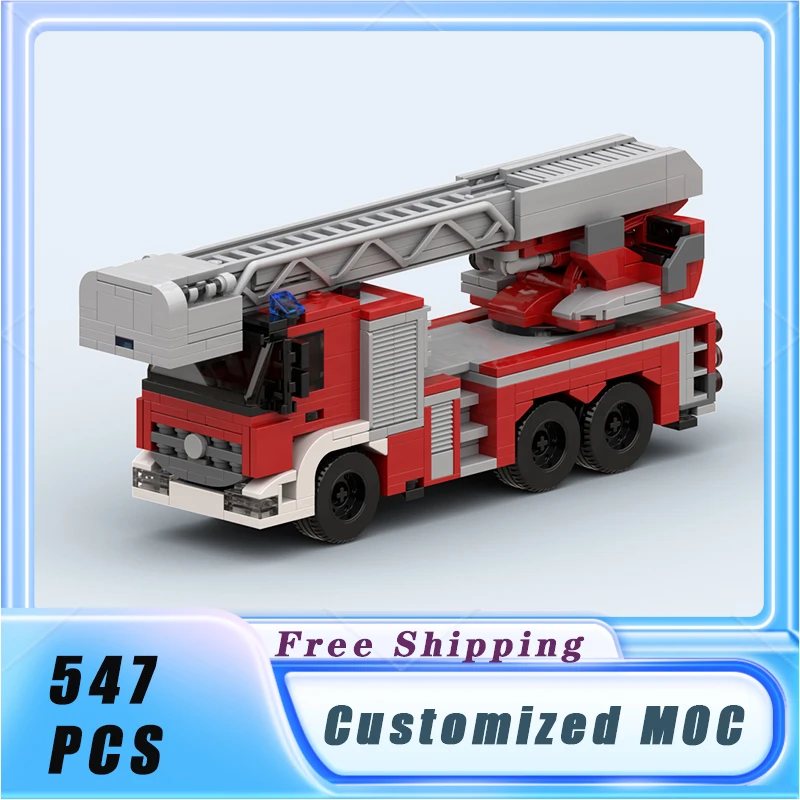 Multifunctional Fire Ladder Truck MOC Building Blocks City Vehicle Model Bricks Sets Assemble Display Children's Toys Gifts