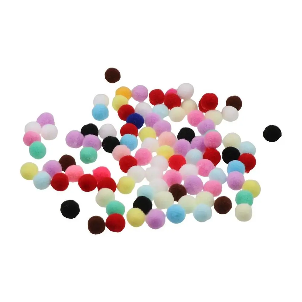 100 Pcs Cake Decoration 10mm Pompom Fur Balls Candy Colors DIY DIY Pom Pom Ball Elasticity Mini DIY Plush Ball Clothing