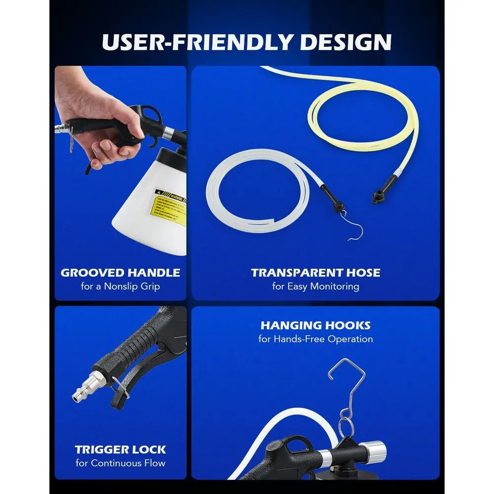 Orion Motor Tech Pneumatic Brake Bleeder Kit, 0.8qt Brake Fluid Bleeder Kit with 8 Master Cylinder Adapters, 750 ml Vacuum Brake