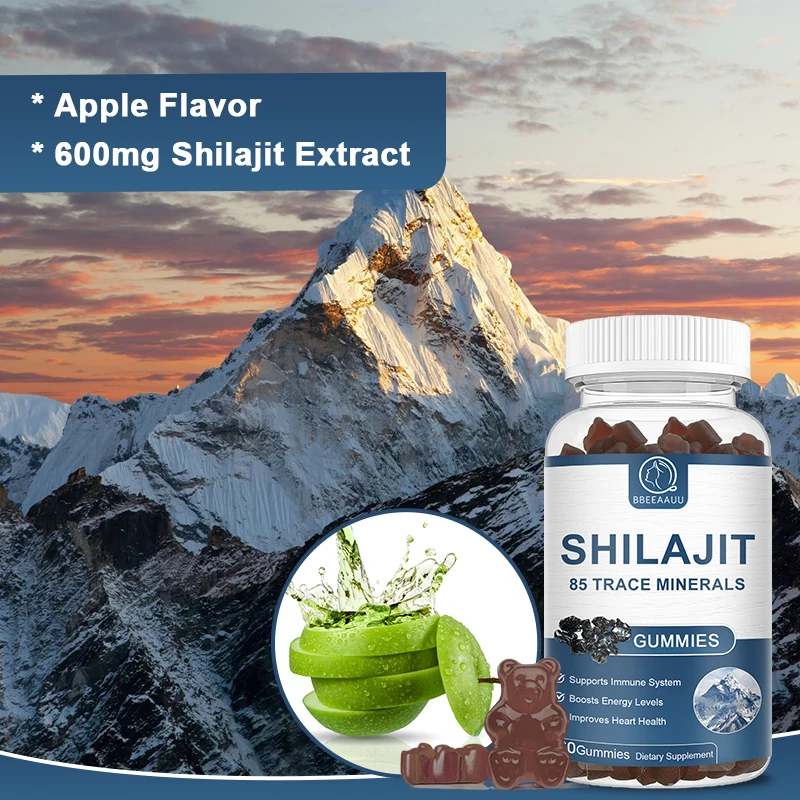 BBEEAAUU 60 Pieces Shilajit Gummies High In Mines and Fulvic Acid Healthy Memory and Brain Function