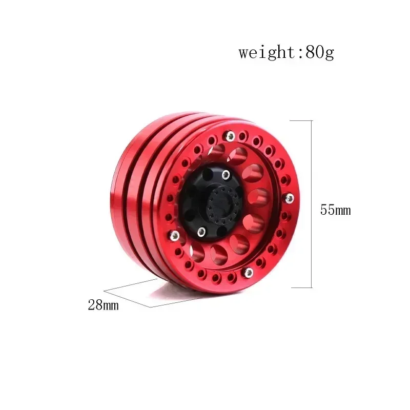 4 Uds 1/10 Rc Rock Crawler aleación de aluminio 1,9 "llantas Beadlock para Axial Scx10 Rr10 Wraith 90048 90018 Trx4 D90 piezas de coche de control remoto