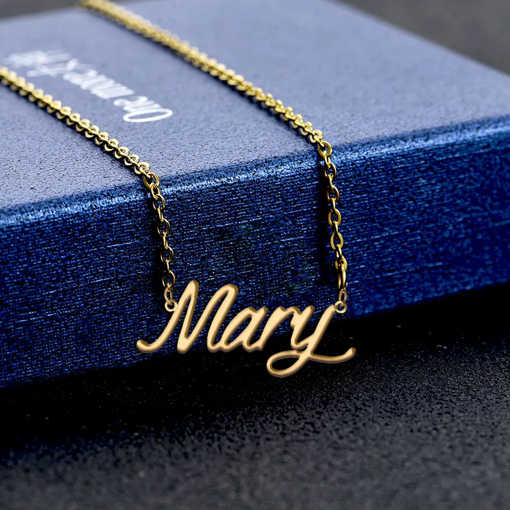 

Personalized Mary Name Necklace for Women Nameplate Stainless Steel Gold Plated Pendant Birthday Anniversary Jewelry Gift