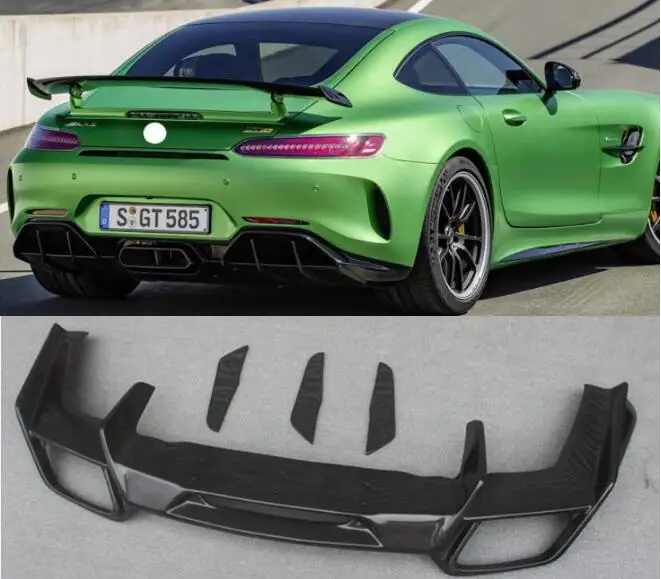 

Real Carbon Fiber Car Rear Bumper Lip Splitter Diffuser Cover For Mercedes-Benz AMG GT GTS GTR 2015 2016 2017 2018