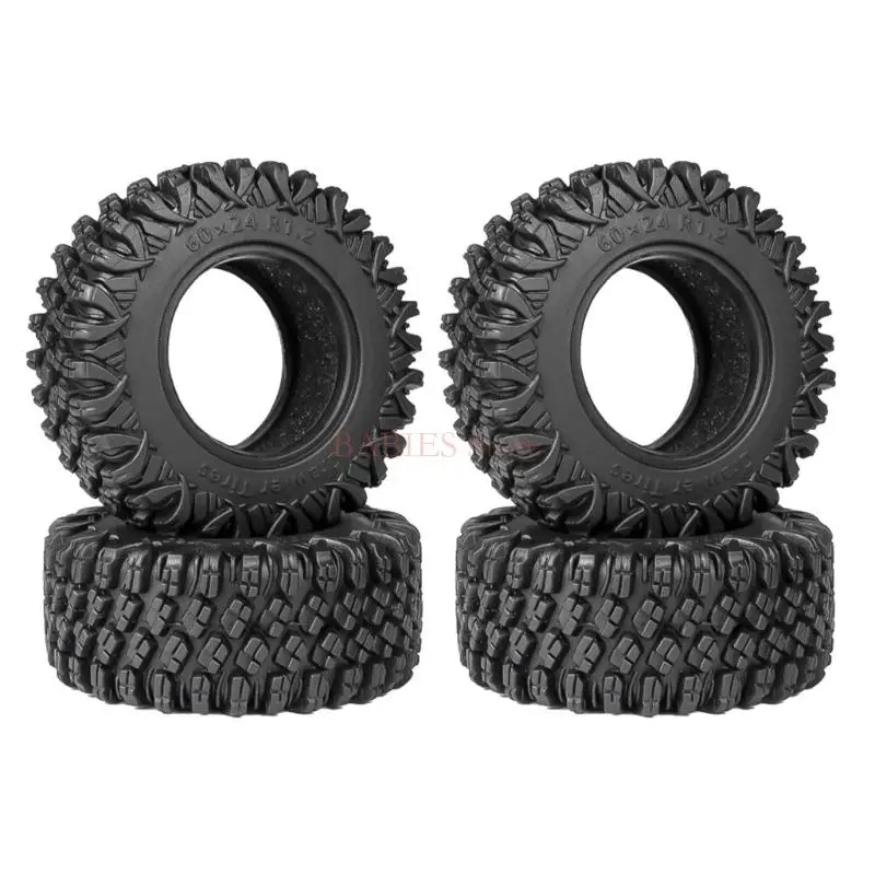 Sturdy Rubber High Grip Tires Land Rovers Accessory for Enhances Performances on TRX4M Axials SCX24 FCX24 Models