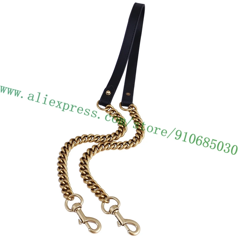 Black Leather Pad Vintage Golden Chain Bag Strap For Designer Women Marm0nt Handbag Lady Purse Carry Belt 60-130cm