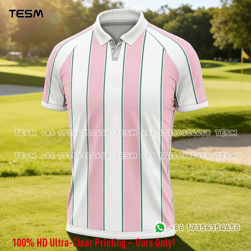 TESM Men Retro Striped Polo Soccer Jersey Vintage Football Shirt HD Printing Kids Family Matching Training Polo