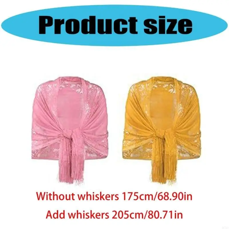 

Elegant Lace Shoulder Wrap Comfortable Hollowed Shawl For Wedding Photography H7EF