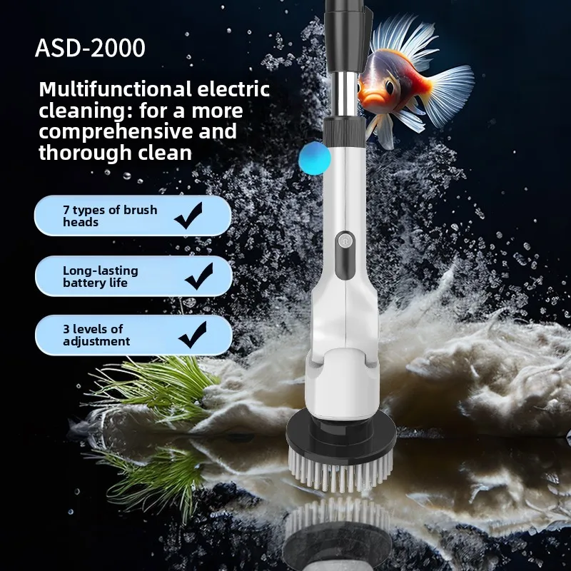 

Автоматическая щетка для чистки аквариума с регулируемой насадкой, электрическая щетка для мытья дна, стекла, удаления мха и очистки внутренних стенок.