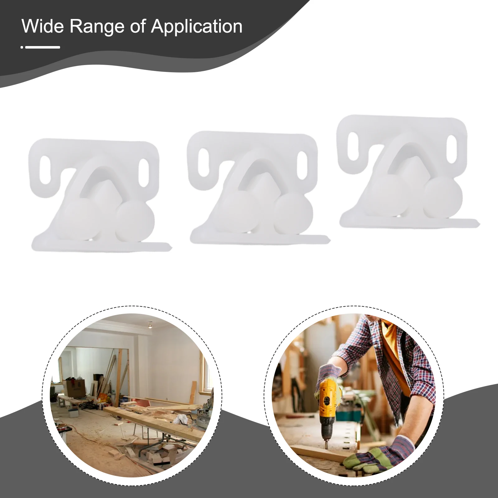 3pcs Cabinet Catches Plastic Door Stop Closer Stoppers Damper Buffer For Wardrobe Hardware Furniture Fittings Accessories