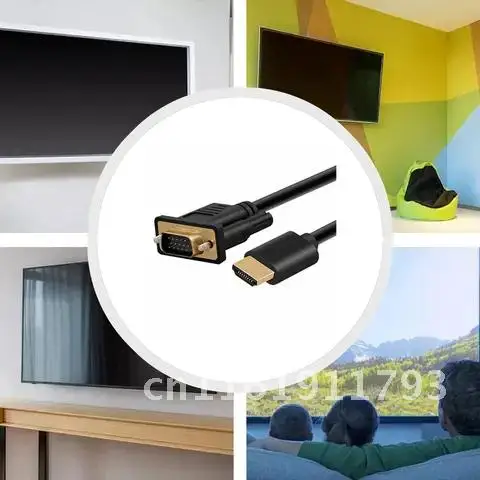 Gold Plated Male to Male HDMI-compatible VGA Cable Adapter 1080P for HDTV DVD Projector PlayStation 4 PS4/3 TV BOX Projector