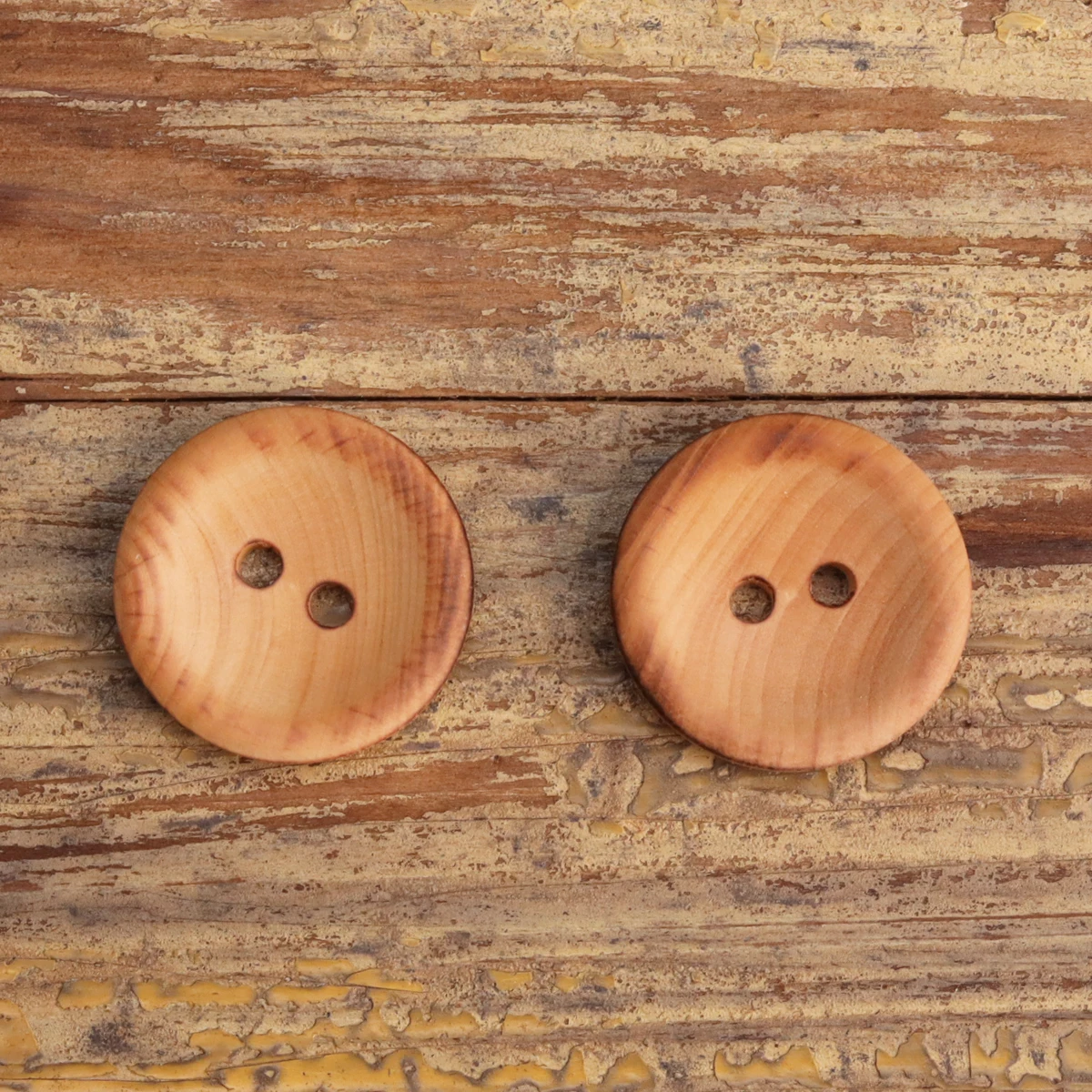 11.5mm-25mm Solid Eco Poplar Wooden Button Additive-free Two Hole Scorched Rim Bowl Shape Sewing Accessories Buttons Clothing